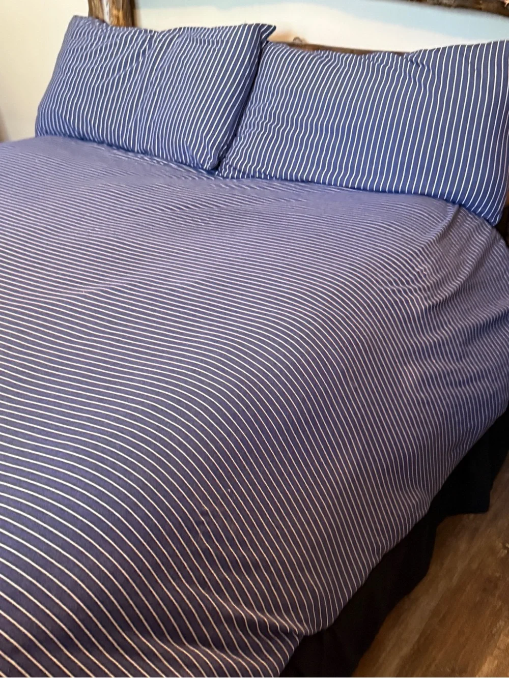 Striped Navy Blue Duvet Cover Set - Classic Bedding